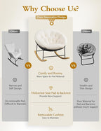 Kidirect Wide Rocking Chair Nursery, Comfy Saucer Nursery Rocking Chairs - Image 5