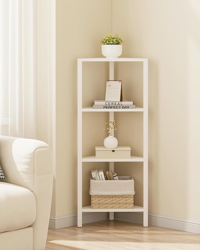 TUTOTAK Corner Shelf, 4-Tier Corner Bookshelf - Image 6