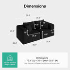 Novilla 70.8" Modular Sectional Sofa, Modern Cloud Sectional Couch - Image 2