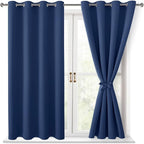 Blackout Curtains for Bedroom, 52 x 54 Inches Long, 2 Panels | Thermal by Hiasan