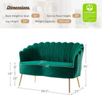 HULALA HOME Velvet Loveseat Sofa - Image 2