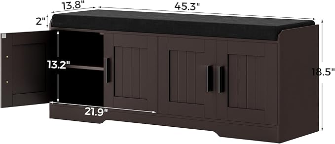 Homleke 2-Tier Storage Bench, Shoe Bench - Image 2