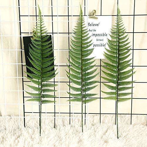 CATTREE Artificial Shrubs Leaves, Plastic Plants Fern Grass Leaf Fake Bushes Indoor Outdoor Home Garden Verandah Office Table Centerpieces Arrangements DIY Wreath Decoration Planter Filler - 5 Pack - Image 3