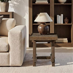 Pemberly Row 18 in Square Reclaimed Elm Side Table, Medium-Dark Brown Finish - Image 2