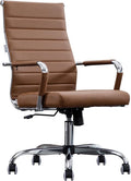 Home Office Chair Ribbed, Modern Leather Conference Room Chairs, High Back by BOWTHY