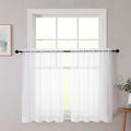 Cafe Curtains 36 Inch Length Tier 2 Pieces, Modern Soft Airy Sheer Kitchen by WelvetBLK