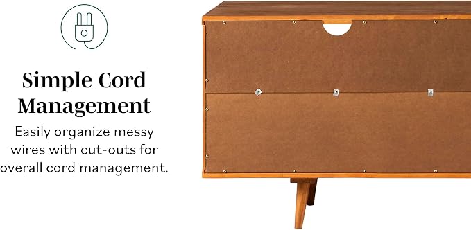 Walker Edison 3-Drawer Mid Century Modern Wood TV Stand - Image 5