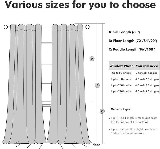 MIULEE Velvet Curtains 52x90 inches 2 Panels Olive Green Blackout Curtains | - Image 8