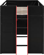 Full Size Wood Loft Bed with Built-in Workstation, Smart Storage, RGB Lighting - Image 9