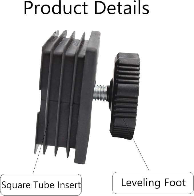 8Pcs Adjustable Leveling Feet 50 x 50mm Square Insert Kit Furniture Glide - Image 3
