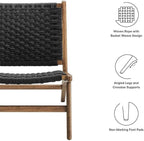 Modway Saoirse Woven Rope Wood Accent Lounge Chair in Walnut Black - Image 9