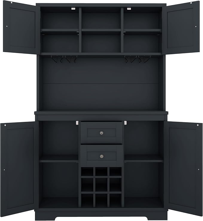 VilroCaz Farmhouse Freestanding Kitchen Pantry, Coffee Bar Cabinet Kitchen - Image 4