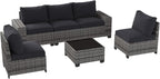 Aoxun Patio Furniture Set, Widen Armrests Wicker Outdoor Sectional - Image 7
