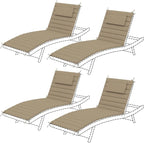Sundale Outdoor Olefin Quilted Lounge Cushion Set of 4, Patio Foldable Chaise by SundaleOutdoor