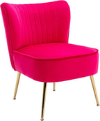 Velvet Accent Chair Set of 2 Comfy Living Room Chair Armless Slipper Chair Mid - Image 10