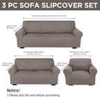 Peryiter 3 Pcs Couch and Loveseat Covers Set Sofa Cover - Image 2