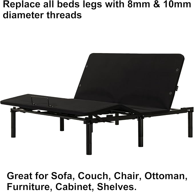 12 Inch Bed Legs Replacement for Adjustable Bed Frame Base, Felt Bottom Protect - Image 6