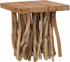 Coffee Table Brown Mixed Recycled Wood Small Rustic Living Room Table Durable - Image 7