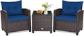HAPPYGRILL 3 Pieces Patio Conversation Set, Outdoor Furniture Set PE Rattan by HAPPYGRILL
