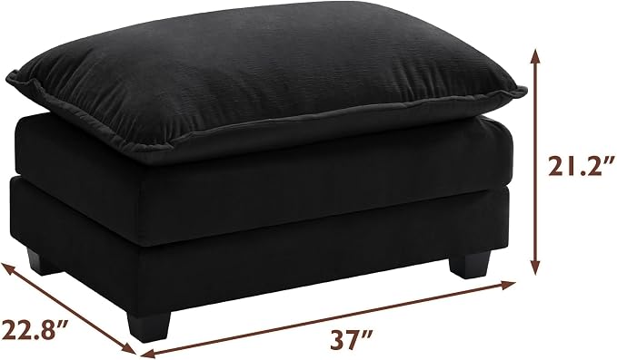 Ihanherry Ottoman for Modular Sectional Cloud Couch, Chenille Deep Seat Sofa - Image 3