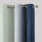 Sage Green and Navy Blue Ombre Blackout Curtains - Image 4