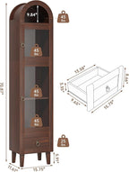 71" Tall Arched Cabinet with Acrylic Door, Modern Curio Arched Bookcase with - Image 2