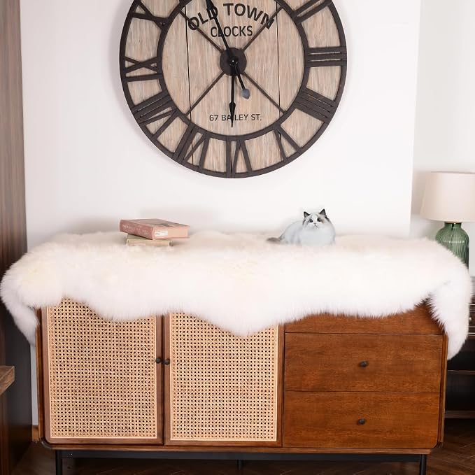 IRIWOOL Premium Genuine Fur Sheepskin Rug Real Australia Sheepskin Natural - Image 2