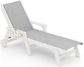 SERWALL Textilene Patio Chaise Lounge Chair, 5 Positions Adjustable Outdoor by SERWALL