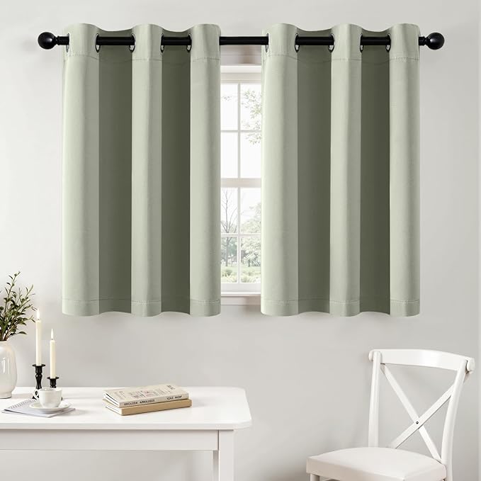MIULEE Blackout Curtains for Bedroom 2 Panels 40 x 36 Inch Long Sage Green | by MIULEE