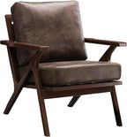 Bonzy Home Accent Chairs for Living Room, PU Leather Mid Century Modern Wood - Image 5
