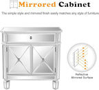VINGLI Mirrored Cabinet, Mirrored Nightstand, Mirrored Dresser Accent Chest - Image 4