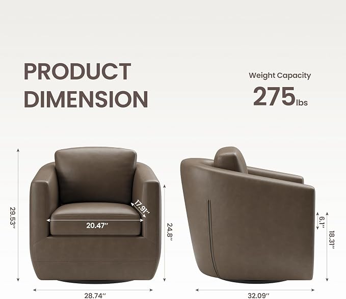 COLAMY 360° Swivel Accent Chair - Image 2