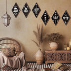 Huwena 6 Pack Gothic Wall Decor for Bedroom Living Room Dark Boho Skull Moon Snake Sun Phase Wooden Hanging Art - Image 4