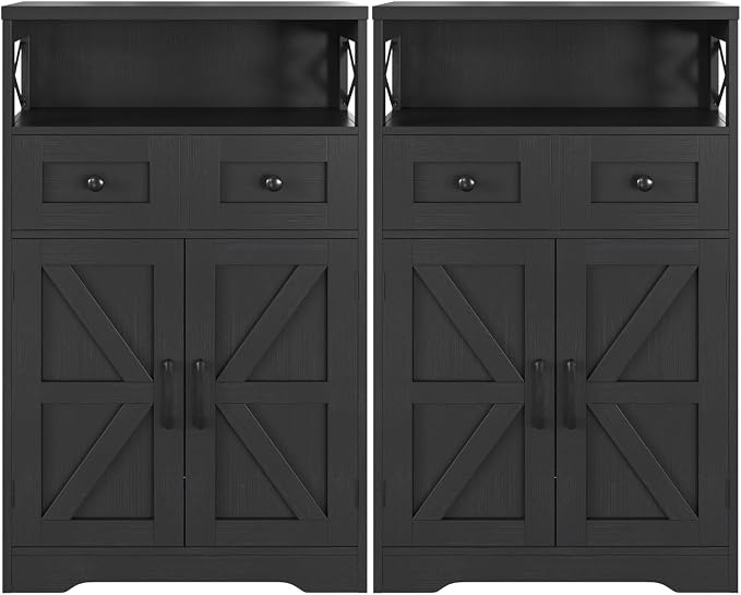 Befrases Set of 2 Black Storage Cabinet by Befrases