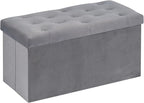 B FSOBEIIALEO Folding Storage Ottoman, Long Ottomans Shoes Bench, Velvet by BFSOBEIIALEO
