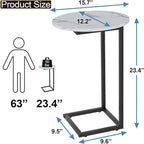 C Shaped End Side Table, Small Oval Couch Sofa Table - Image 2