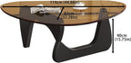 EASYSOUL Modern Glass Coffee Table, 44.88" D x 32.28" W x 15.75" H, Abstract - Image 2