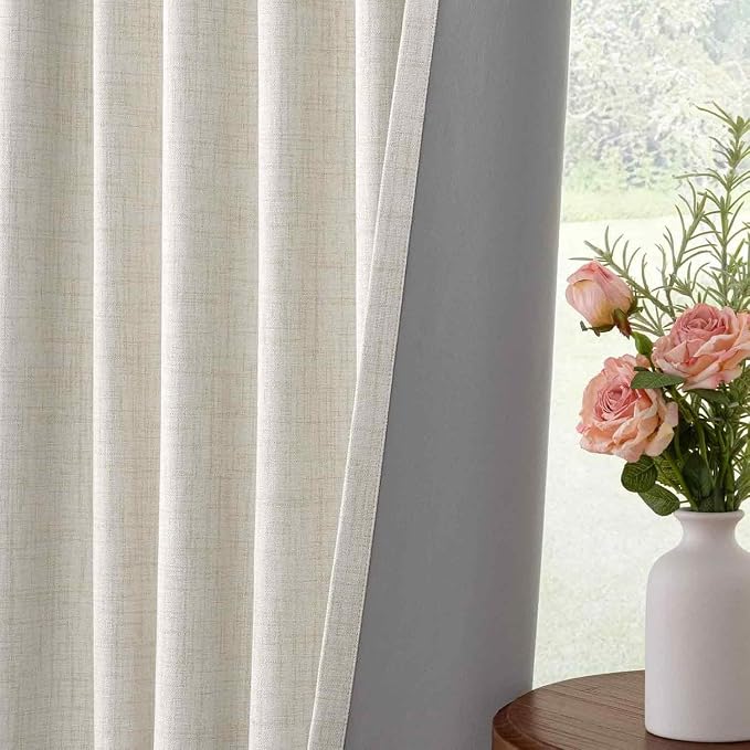 INOVADAY 100% Blackout Linen Curtains - Image 5
