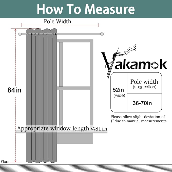 Yakamok Grey Blackout Curtains 84 Inches Long - Image 8