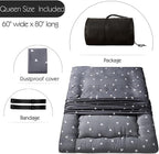 MAXYOYO Grey Triangle Japanese Floor Futon Mattress, Tatami Floor Mat Portable - Image 2