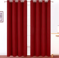 Blackout Curtains 52 x 90 Inch Long Red Curtains Set of 2 Panels Room Darkening by Lemomo