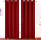 Blackout Curtains 52 x 120 Inch Long Red Curtains Set of 2 Panels Room by Lemomo