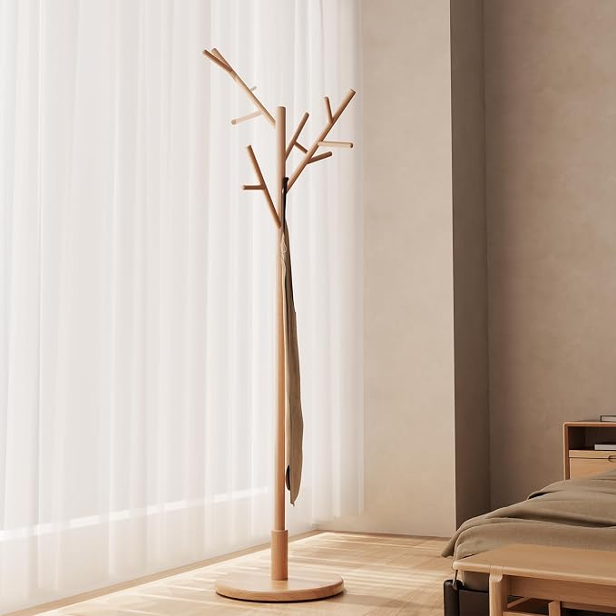 Muwuele Coat Rack, Solid Wood Coat Rack Freestanding by Muwuele