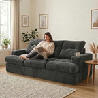 85" Corduroy 3 Seater Sofa in a Box, High-Density Foam Couch, No Assembly - Image 8