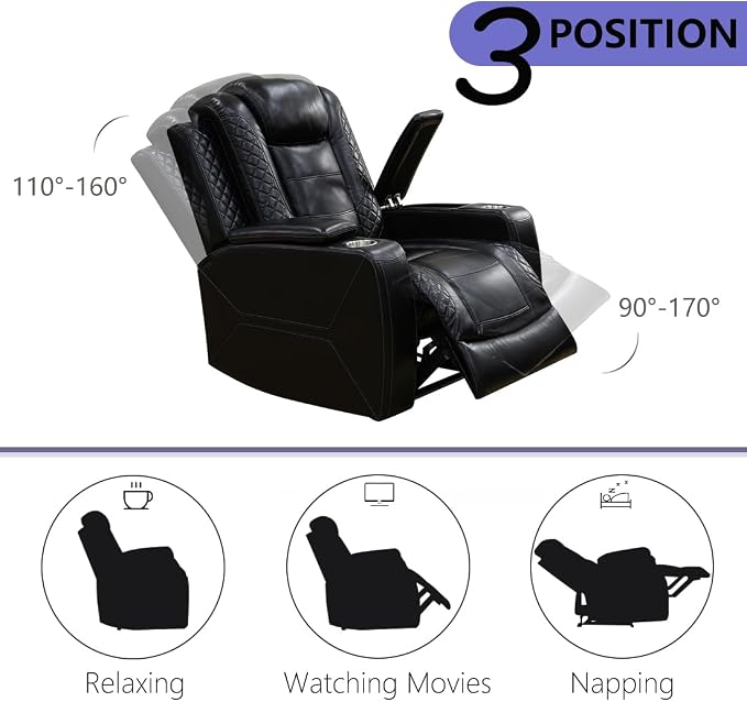 Leather Power Recliner Loveseat - Image 7