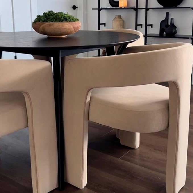 VESCASA Velvet Barrel Dining Chair - Image 4