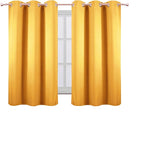 Yellow Blackout Curtains 42 x 54 Inch Length Set of 2 Panels Grommet Bedroom - Image 2