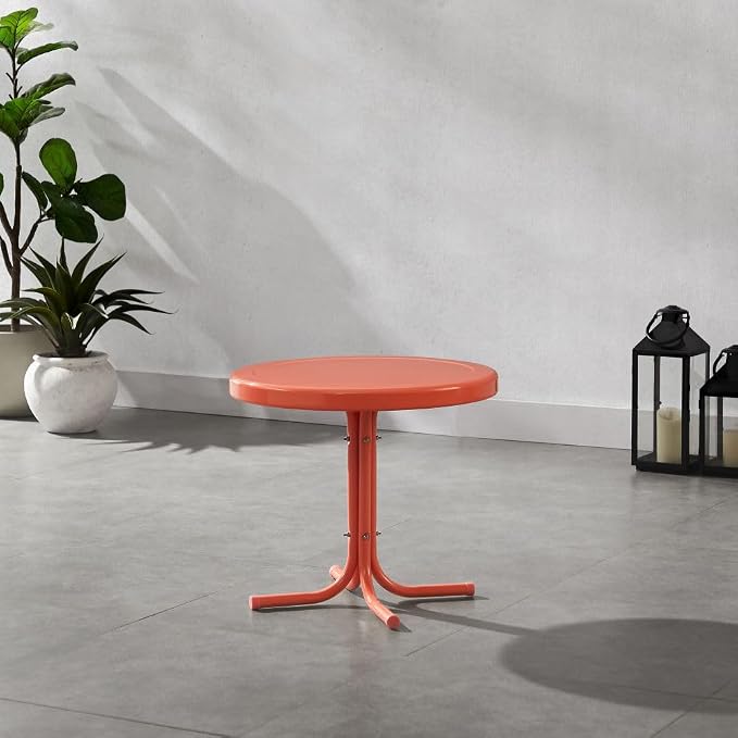 Crosley Furniture Griffith Weather Resistant Retro Metal Outdoor Side Table - Image 2