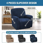 H.VERSAILTEX Velvet Stretch Recliner Couch Covers 4-Pieces Style Recliner Chair - Image 2