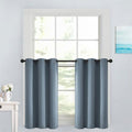 Yakamok Stone Blue Room Darkening Window Curtains 42x36 Inch by Yakamok